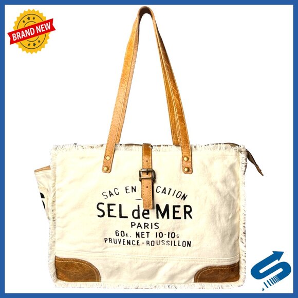 Canvas Leather Tote Bag Shoulder Hobo Travel Handbag Satchel Purse